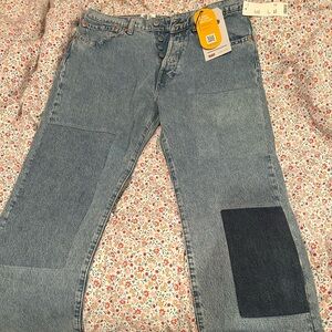 Women's Blue Patchwork Jeans